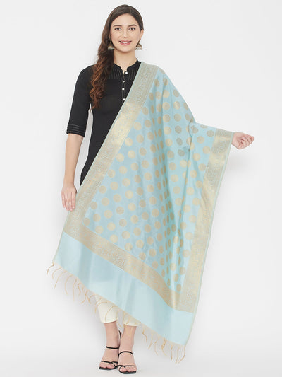 Clora Sky Blue Banarsi Silk Dupatta