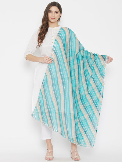 Clora Multicoloured Leheriya Tie-Dye Kota Doria Cotton Dupatta 2
