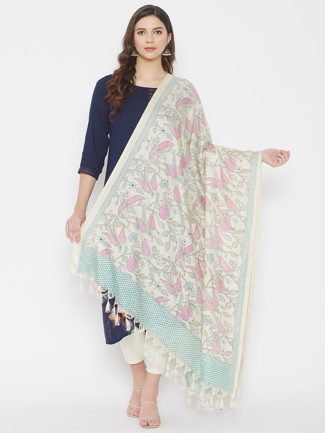 Clora Multicoloured Digtal Printed Silk Blend Dupatta