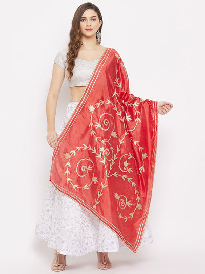 Clora Red Gotta Patti Silk Dupatta