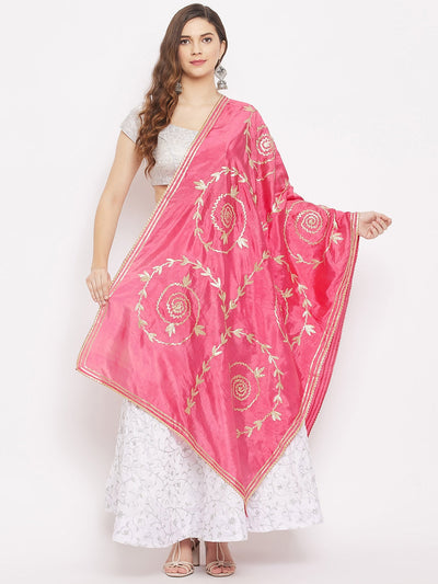 Clora Magenta Gotta Patti Silk Dupatta