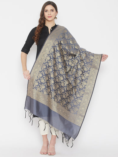 Clora Grey Banarsi Silk Dupatta