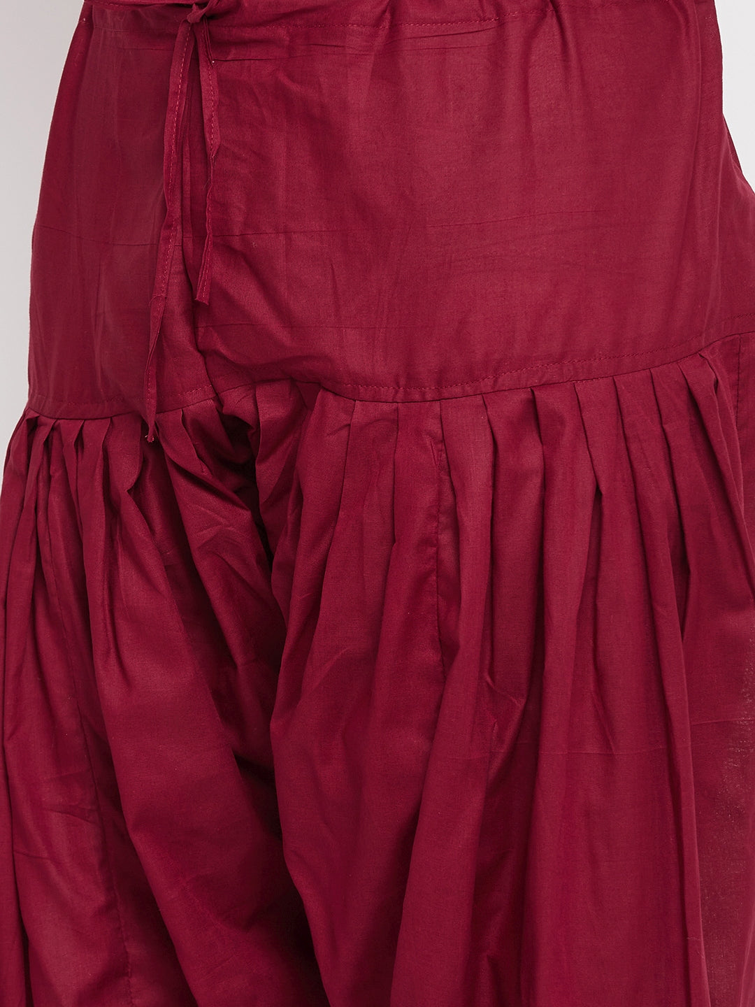 Maroon solid pure cotton salwar, lightweight and comfortable.