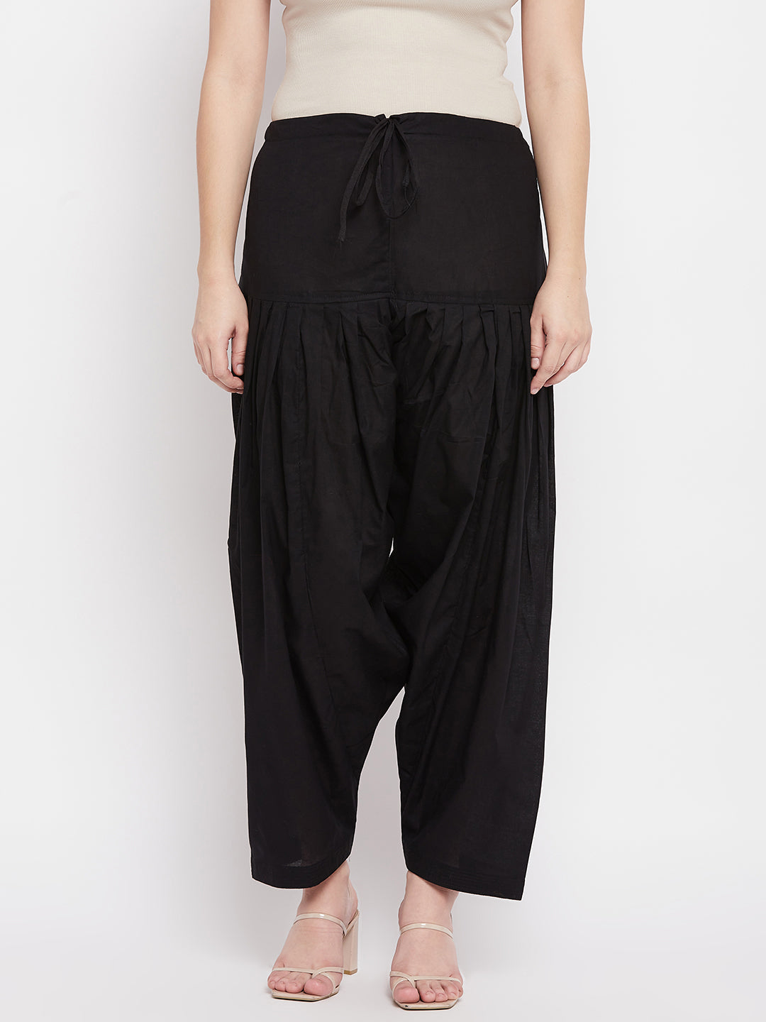 Black solid pure cotton salwar, lightweight and comfortable, perfect for pairing with solid colored kurtas.