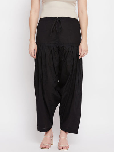 Black solid pure cotton salwar, lightweight and comfortable, perfect for pairing with solid colored kurtas.