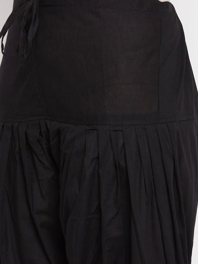 Black solid pure cotton salwar, lightweight and comfortable, perfect for pairing with a kurta.