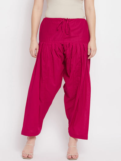 Magenta solid pure cotton salwar by Clora, lightweight and comfortable.