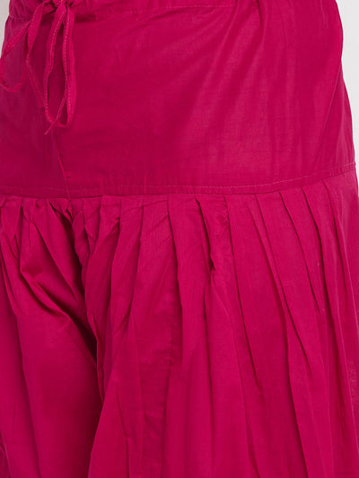 Magenta solid pure cotton salwar, lightweight and comfortable.