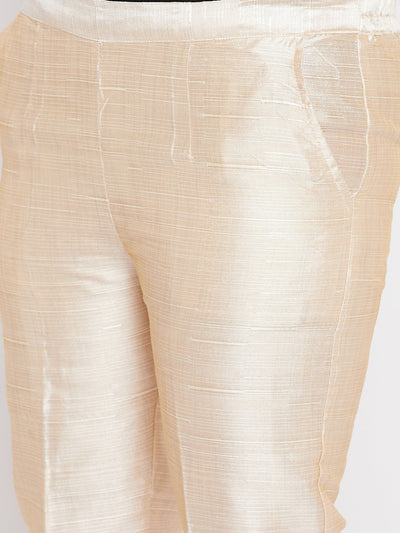 Clora Light Fawn Hem Design Silk Trouser