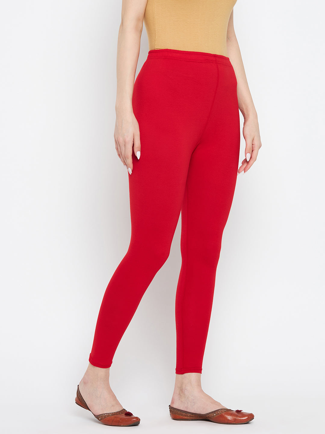 Red-Solid-Ankle-Length-Leggings-CC42720