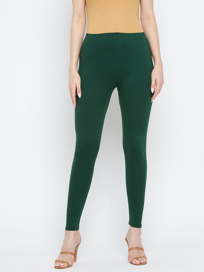 Bottle-Green-Solid-Ankle-Length-Leggings-CC42725