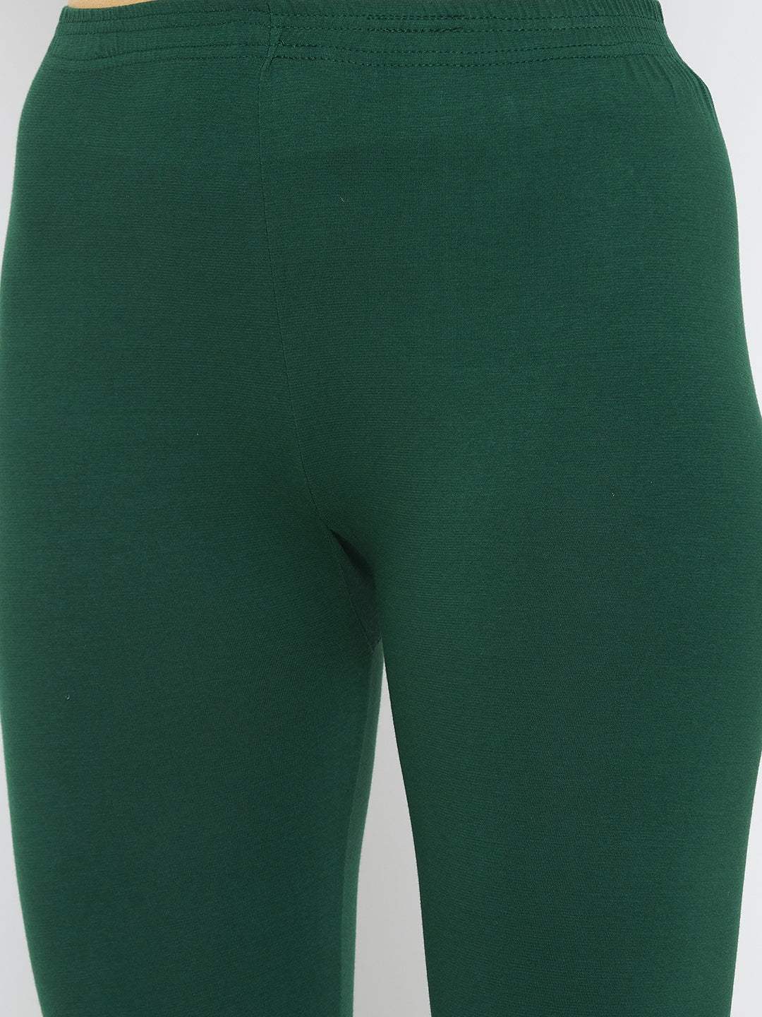 Bottle-Green-Solid-Ankle-Length-Leggings-CC42725