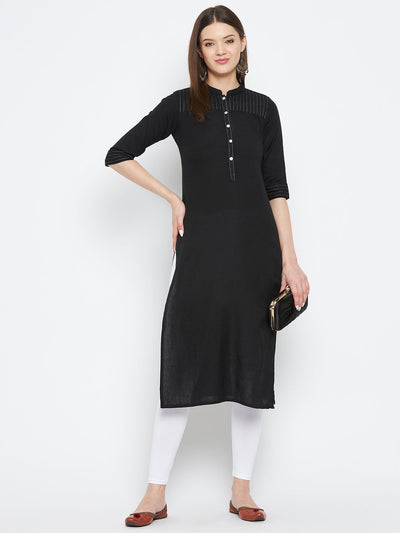 Clora Off-White Solid Ankle Length Leggings