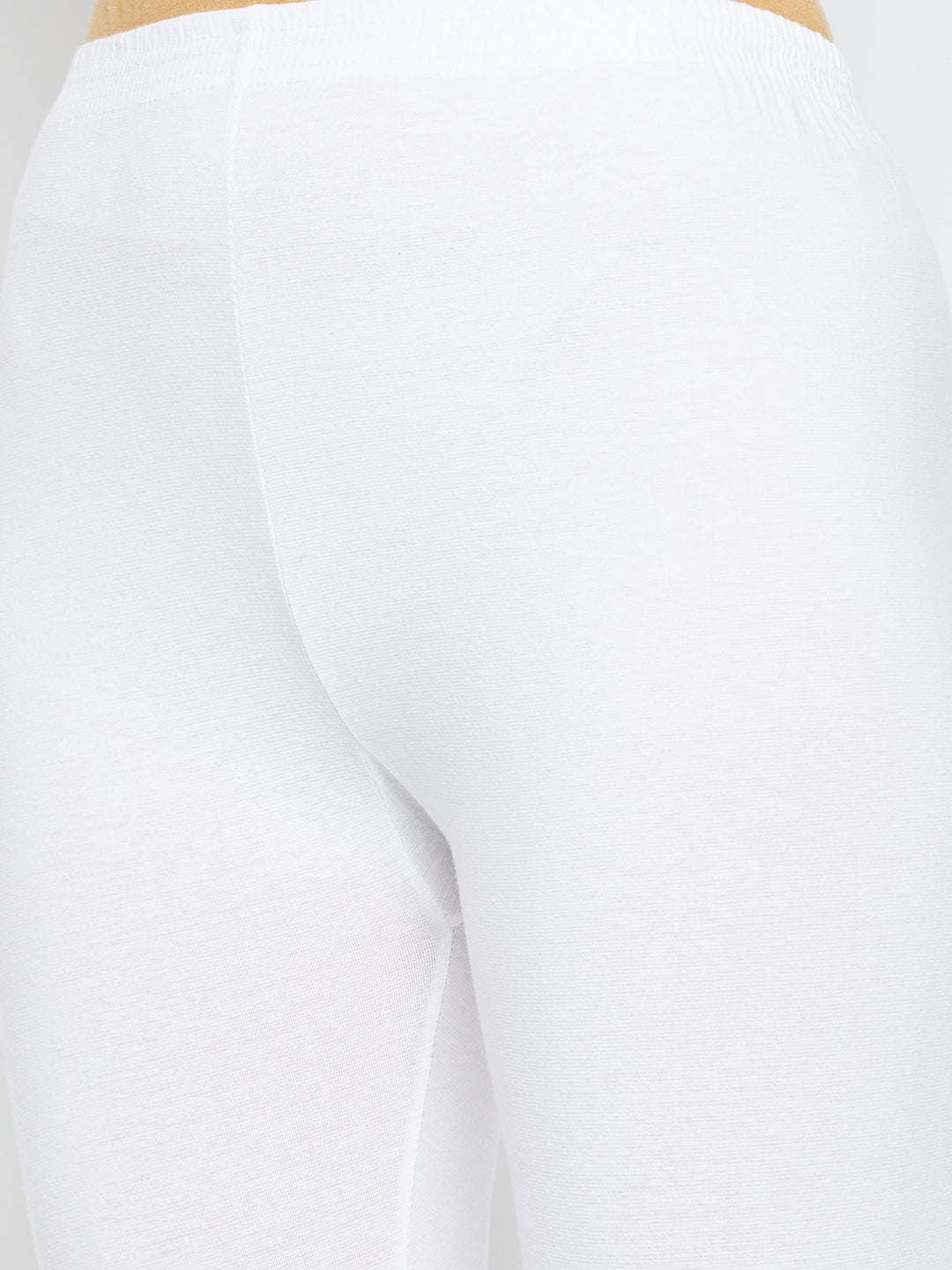 Off-White Solid Ankle Length Leggings
