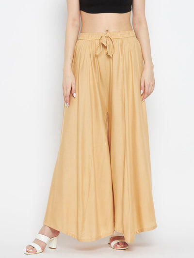 Fawn Solid Rayon Sharara