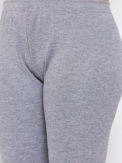 Clora Grey Solid Woolen Leggings