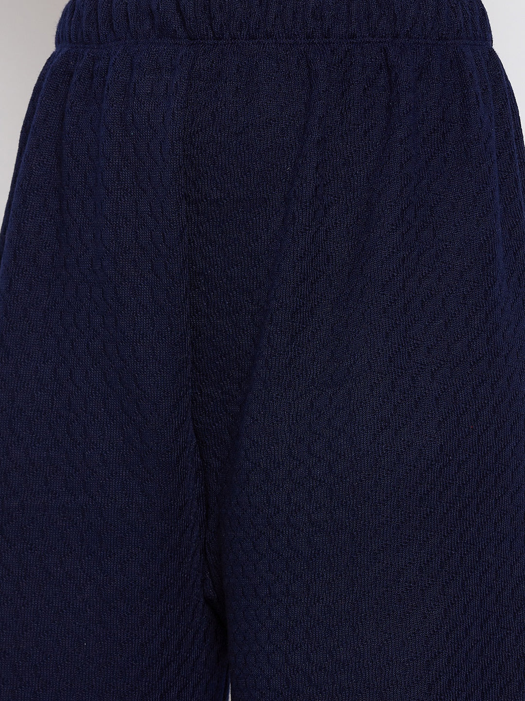 Navy Blue Solid Woolen Palazzo from Clora, premium woolen fabric, casual wear.
