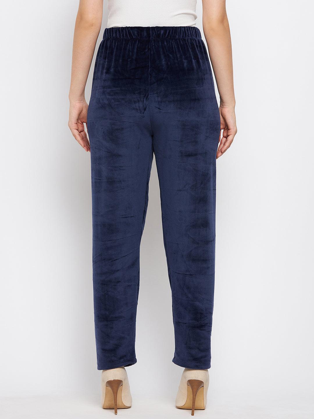 Navy Blue Velvet Palazzo from Pack of 2 by Clora.