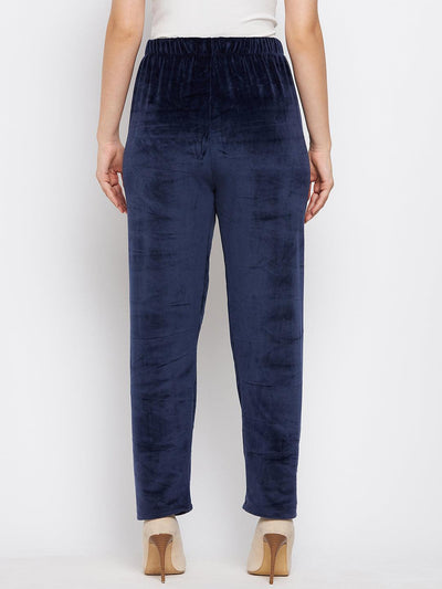 Navy Blue Velvet Palazzo from Pack of 2 by Clora.