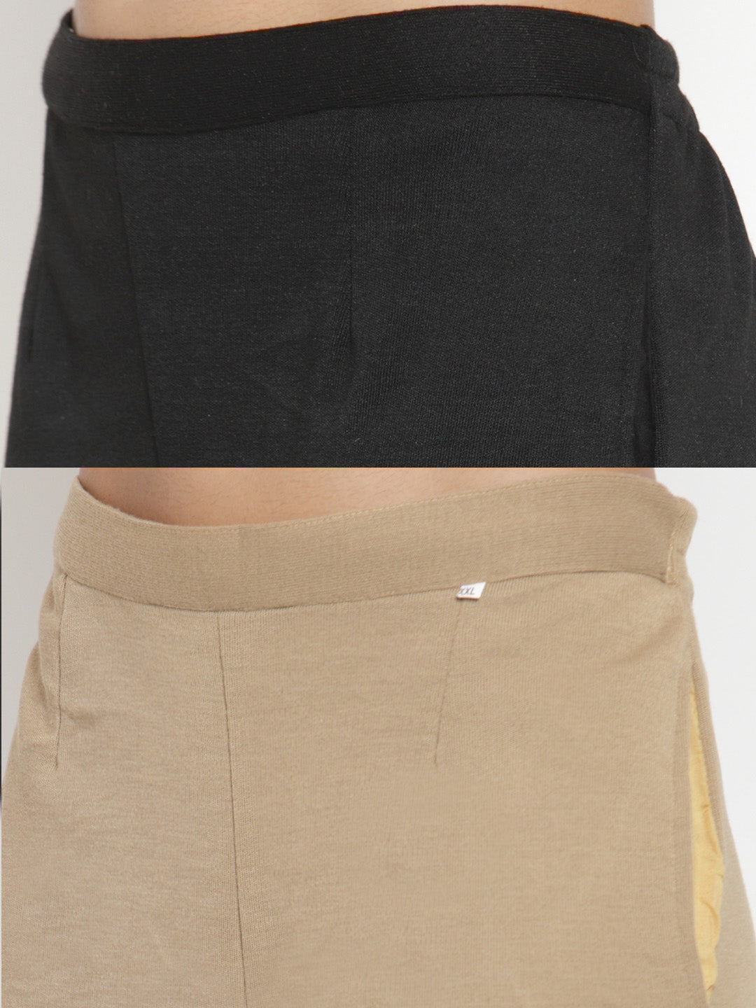 Clora Black & Light Fawn Solid Woolen Trouser (Pack of 2)