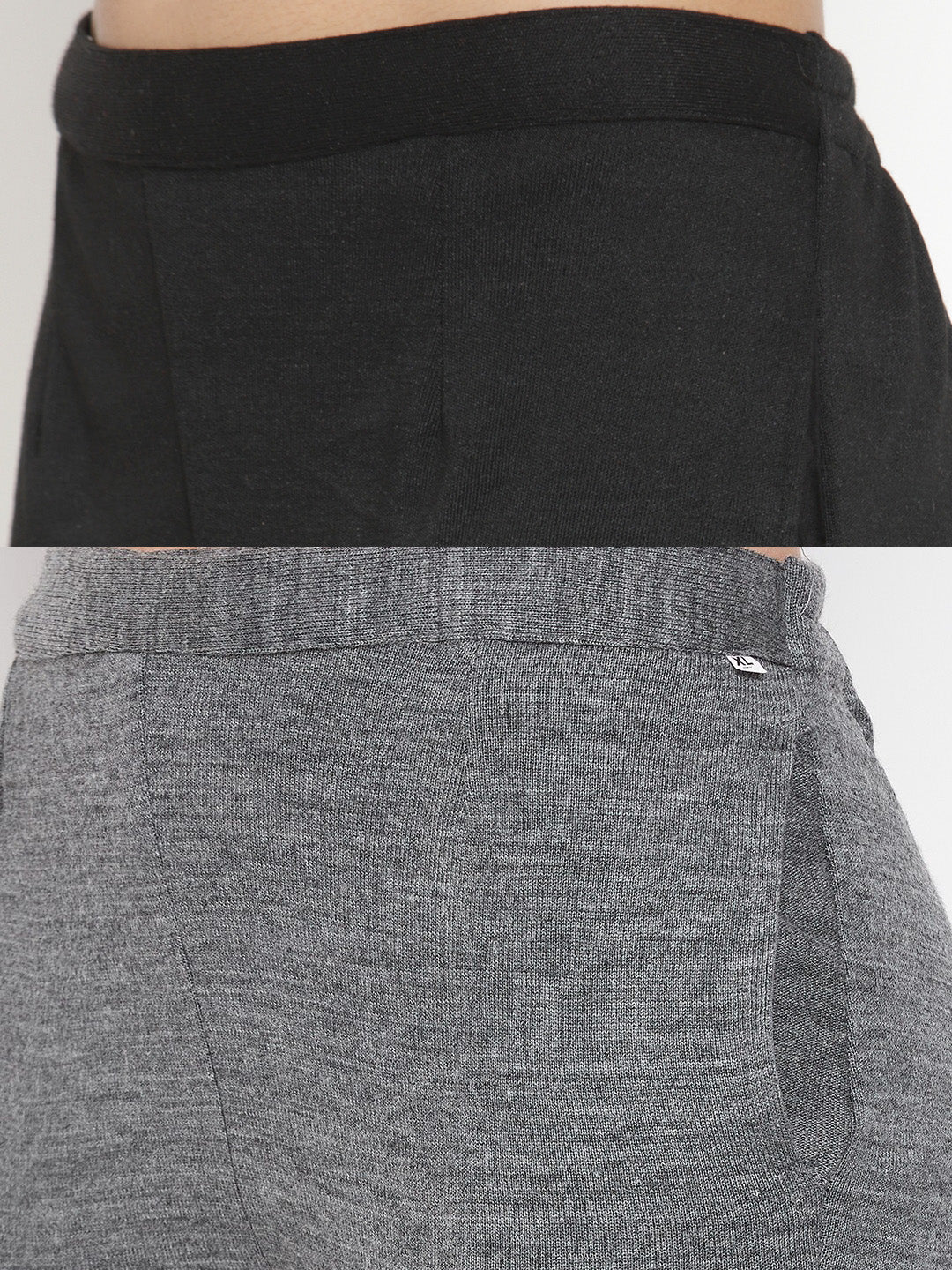 Clora Black & Grey Solid Woolen Trouser (Pack of 2)
