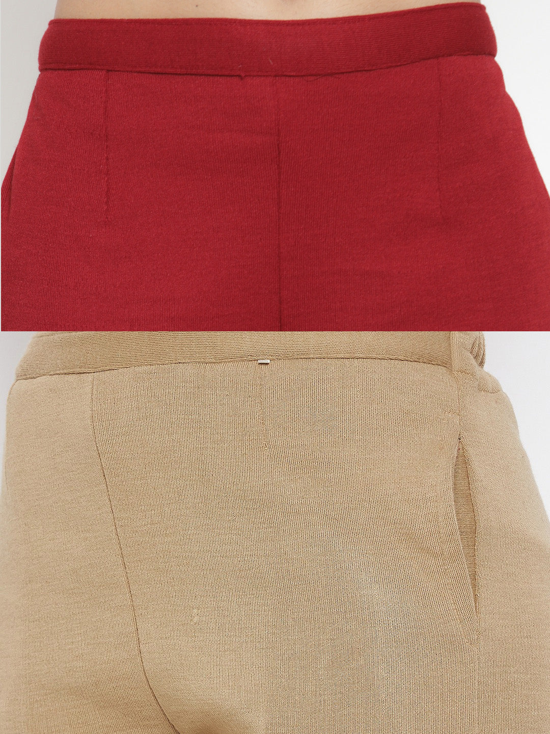 Clora Maroon & Dark Fawn Solid Woolen Trouser (Pack of 2)