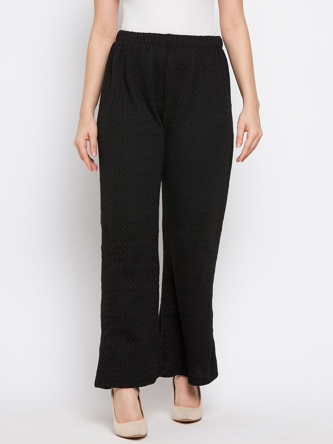 Black & Navy Blue Solid Woolen Palazzo, Pack of 2, premium comfort fabric, versatile summer wear.