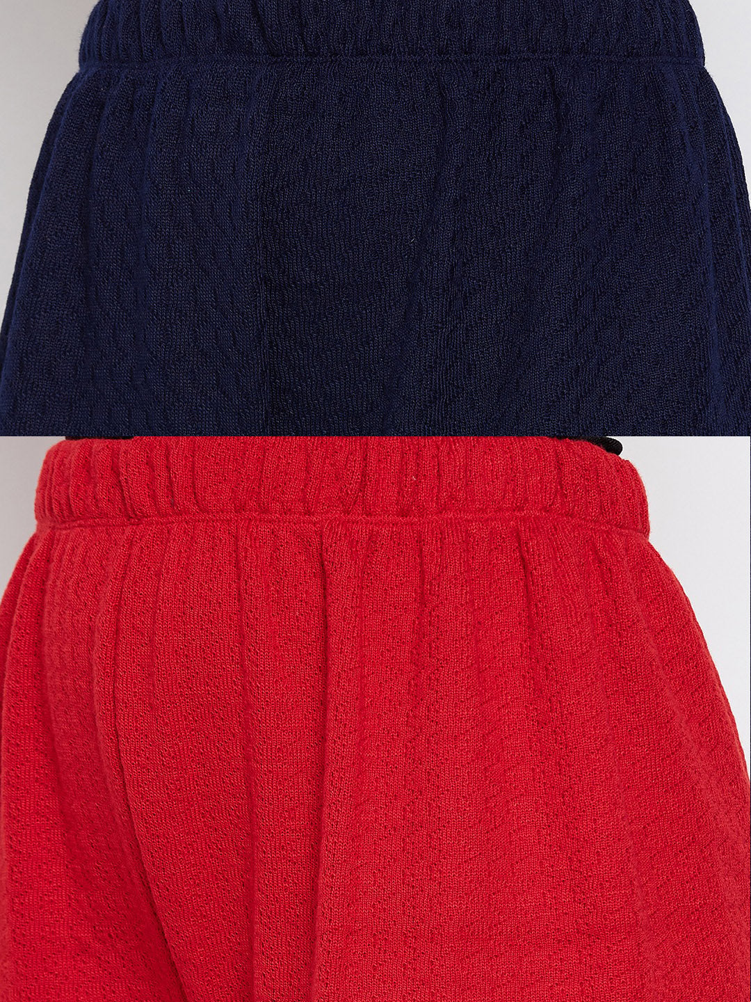 Clora Navy Blue & Red Solid Woolen Palazzo (Pack of 2)