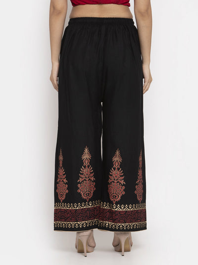 Printed Maroon & Black Rayon Palazzo Pack of 2 featuring a comfortable woolen salwar design, ideal for all-day wear.