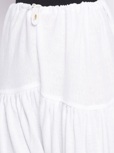 White solid woolen salwar, lightweight and comfortable.