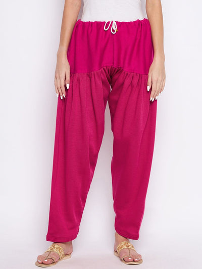 Magenta solid woolen salwar for ultimate comfort and lightweight wear.