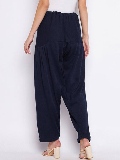 Grey & navy blue solid woolen salwar pack of 2, comfortable and lightweight.
