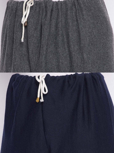 Grey and navy blue solid woolen salwar pack, lightweight and comfortable.