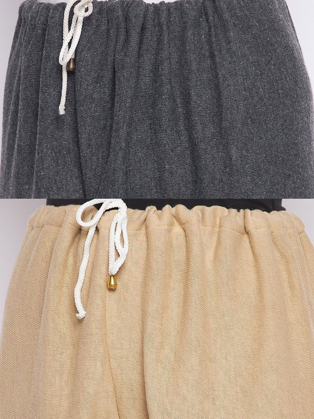 Grey and fawn solid woolen salwar pack of 2 from Clora for ultimate comfort.