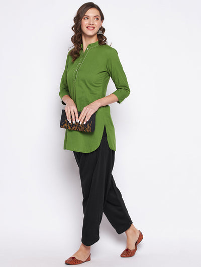 Fawn & Black Solid Woolen Salwar Pack of 2, comfortable and lightweight.