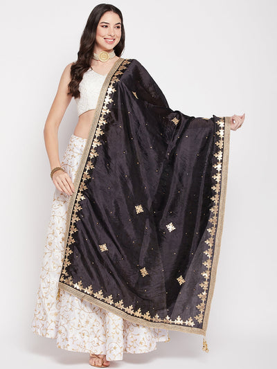 Clora Black Gotta Patti Silk Blend Dupatta