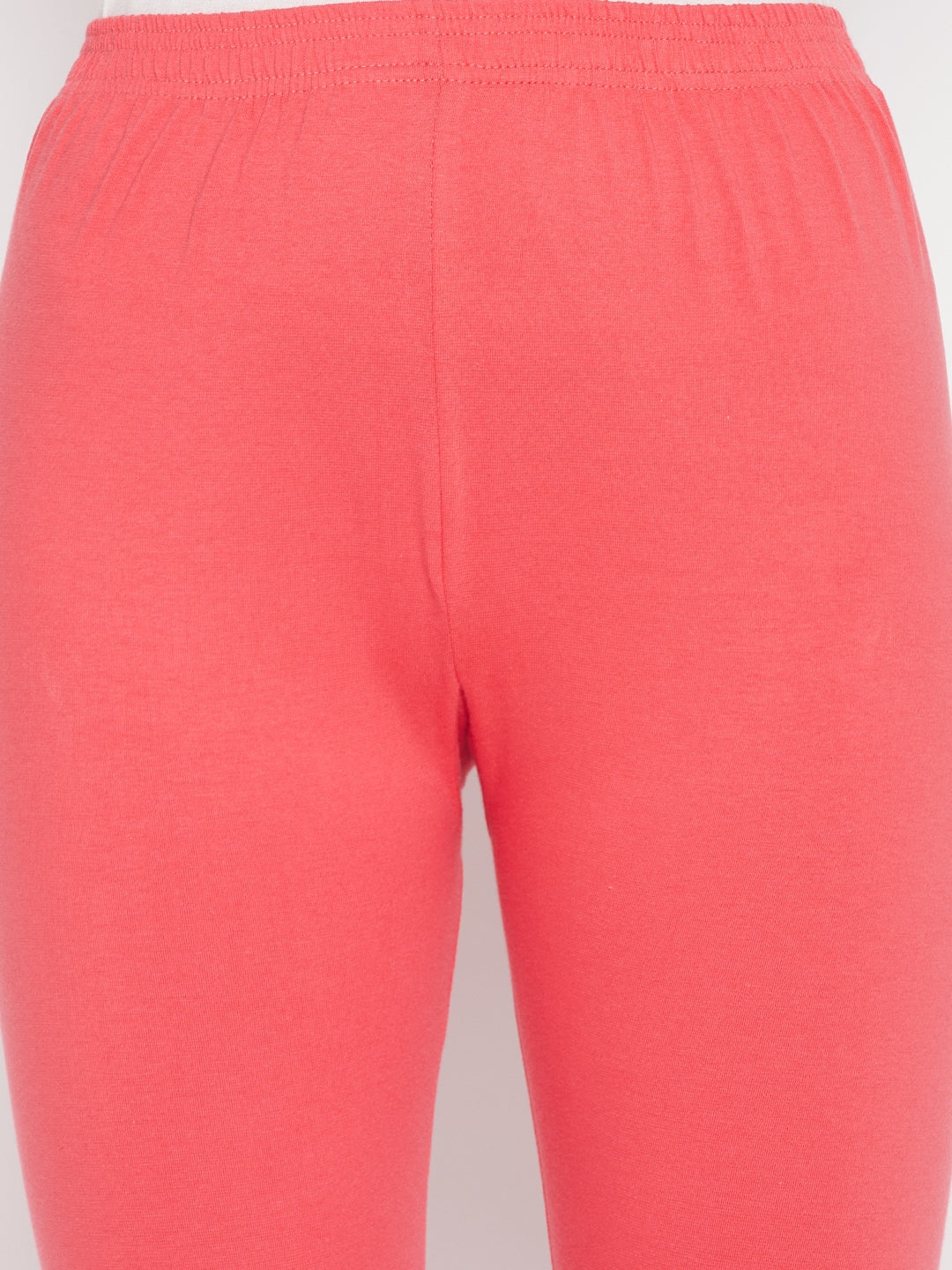 Clora Pink Solid Ankle Length Leggings