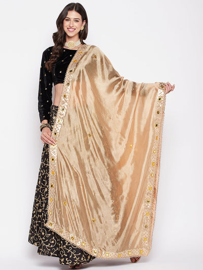 Clora Fawn Mirror Dupatta with Heavy Gotta Patti