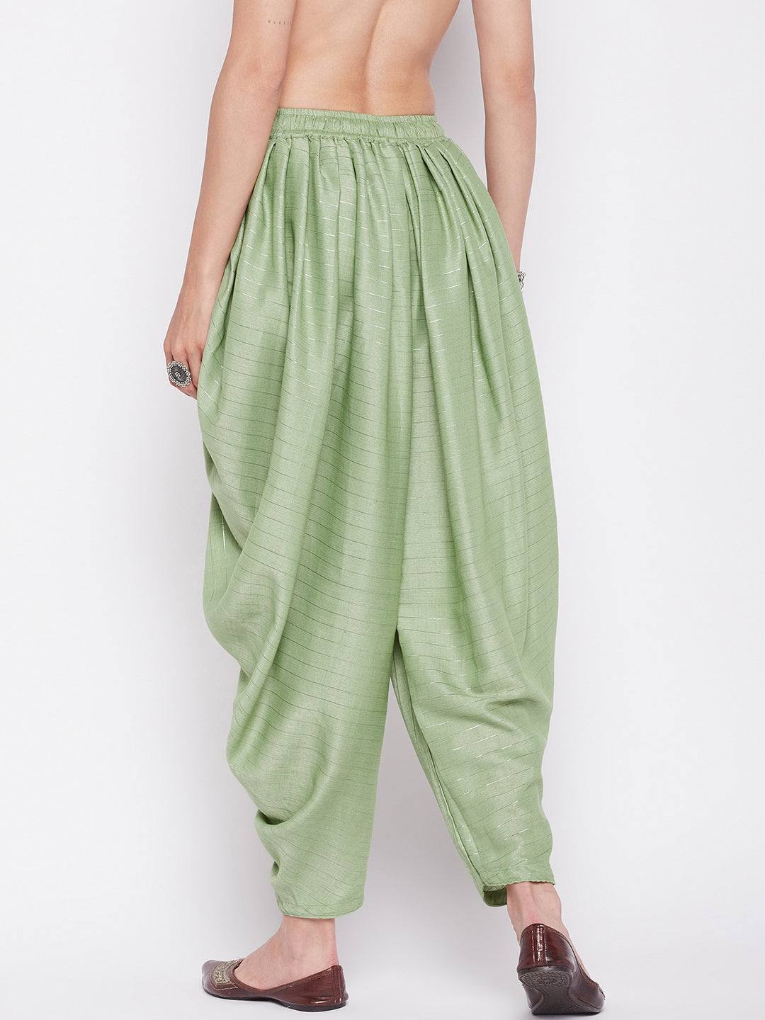 Clora Pista Green Rayon Lurex Dhoti Salwar