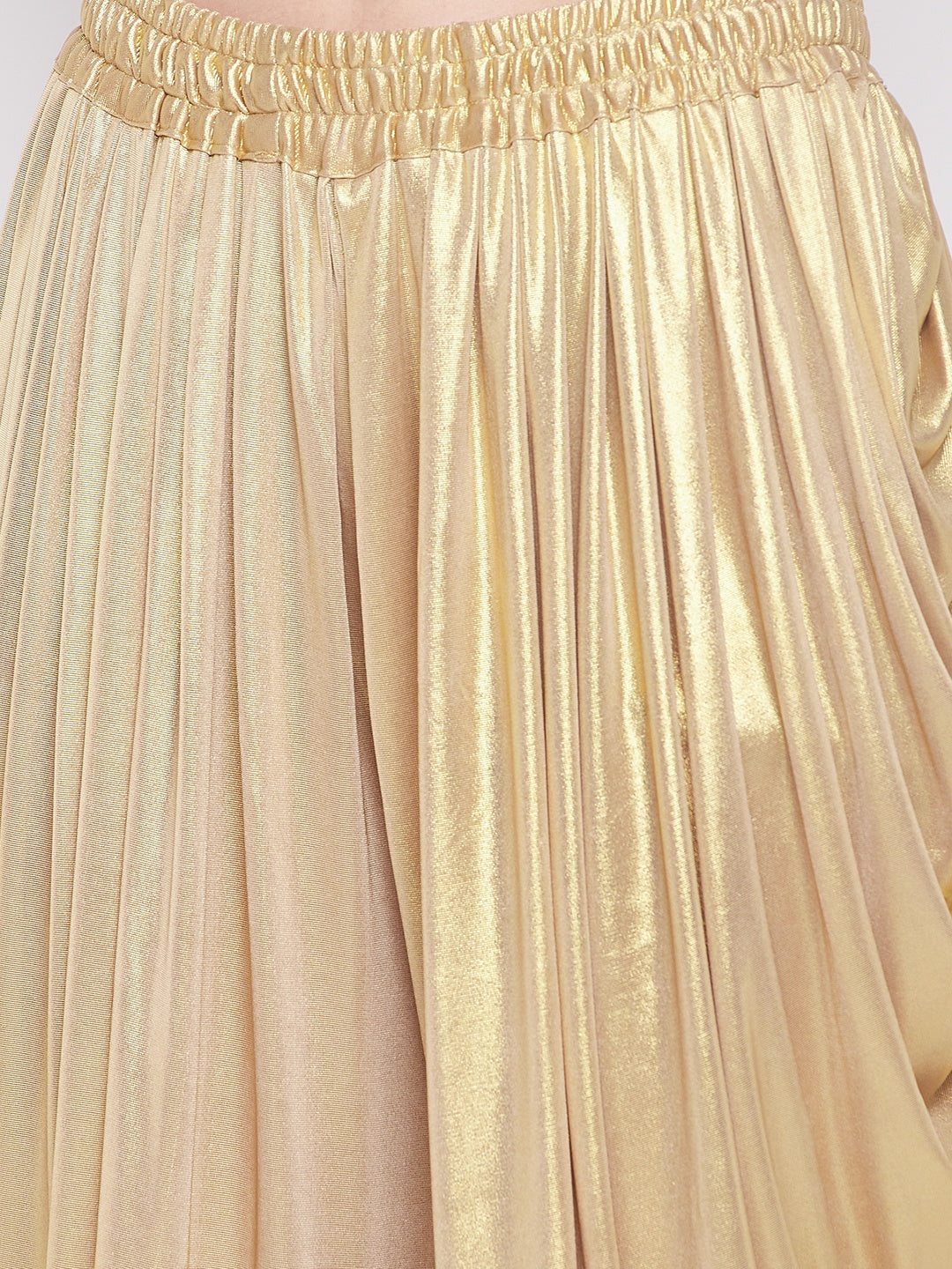 Clora Golden Solid Shimmer Dhoti Salwar