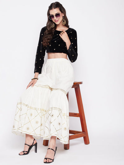 Clora Cream Gotta Patti Cotton Embellished Gharara