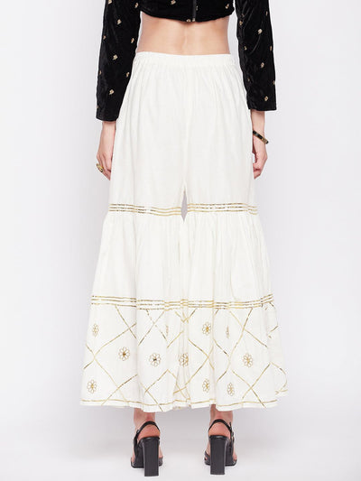 Clora Cream Gotta Patti Cotton Embellished Gharara
