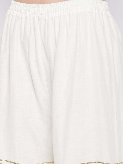 Clora Cream Gotta Patti Cotton Embellished Gharara