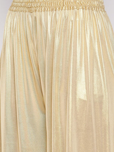 Clora Golden Solid Shimmer Palazzo