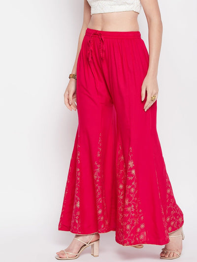 Clora Magenta Printed Flared Sharara