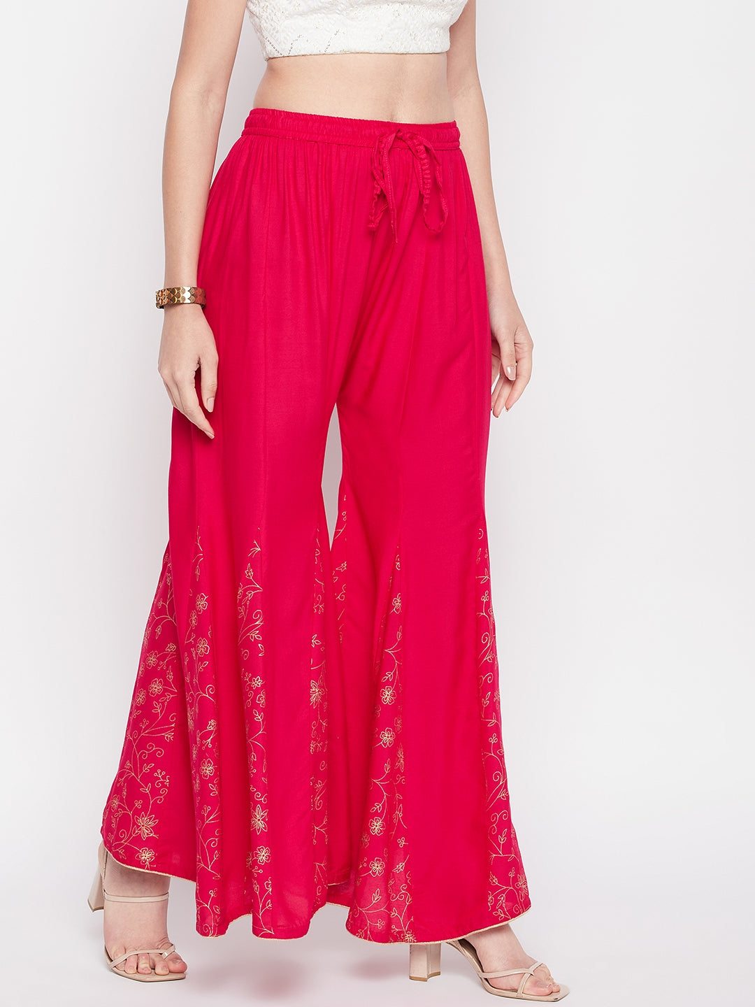 Clora Magenta Printed Flared Sharara