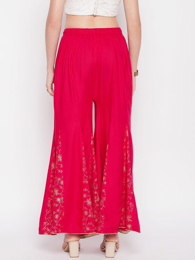 Clora Magenta Printed Flared Sharara