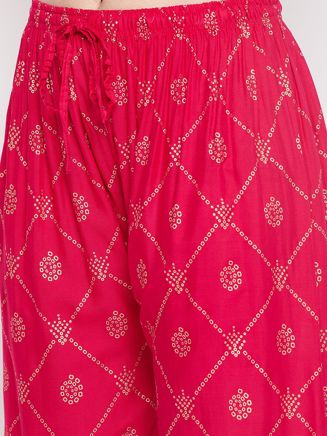 Clora Magenta Printed Rayon Palazzo