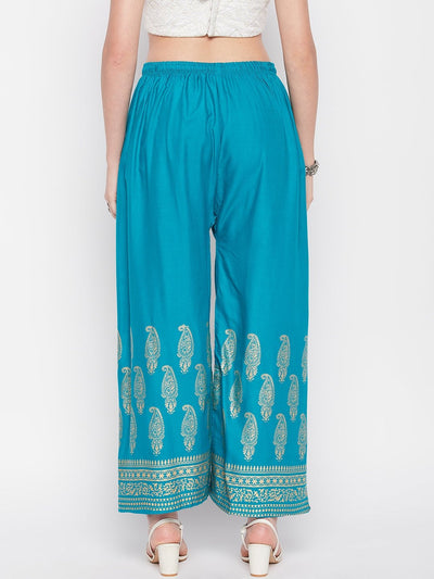 Clora Rama Green Hem Design Straight Palazzo