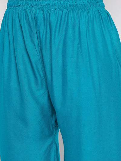 Clora Rama Green Hem Design Straight Palazzo